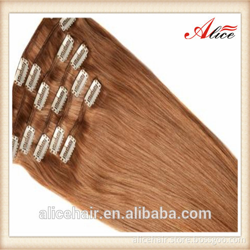 Cheap grade 7a double drawn full head clip hair extension 100% human hair